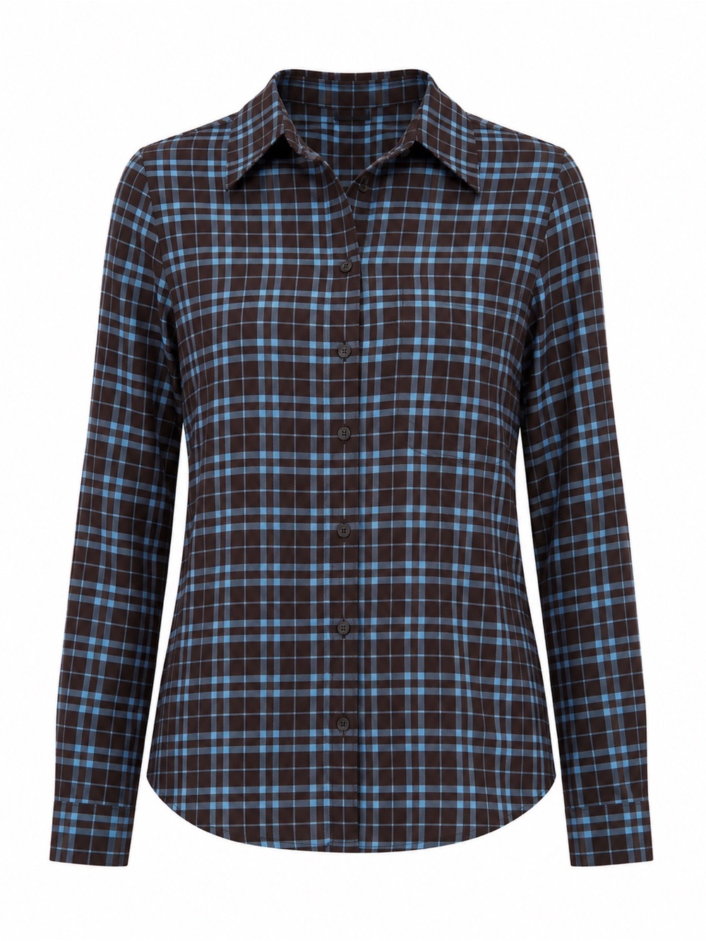 Levi’s NWT brown/blue plaid button down, small